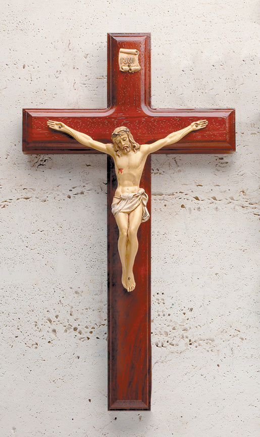 11in. Rosewood Beveled Crucifix with Hand-painted Corpus - 17/525 ...